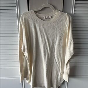 LOFT Plus Cream Textured Sweater
